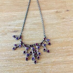 Nine West purple stone flower detail necklace.